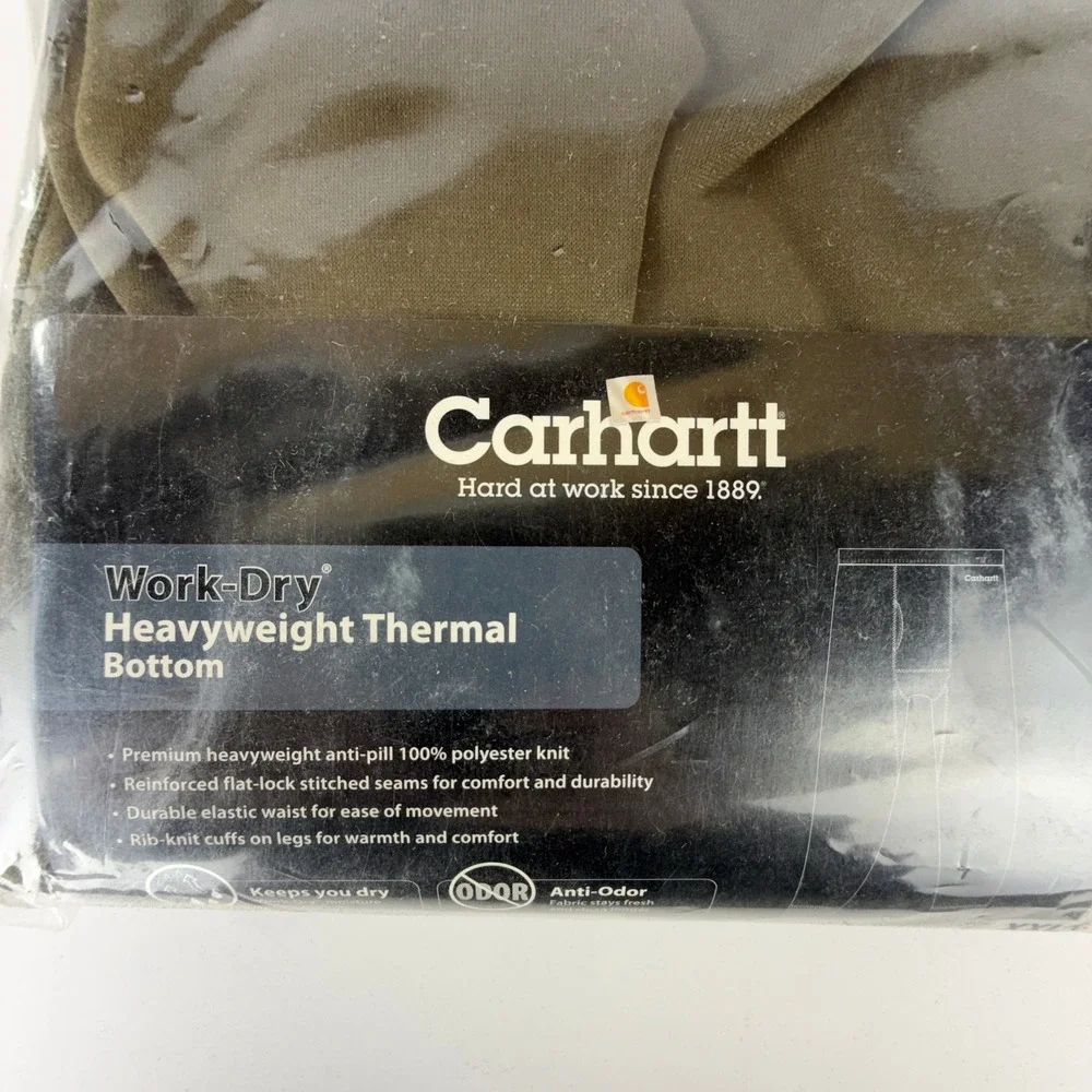 Carhartt Mens Work Heavyweight Thermal Bottom K223 DPO Deep Olive 2XL Tall NWT